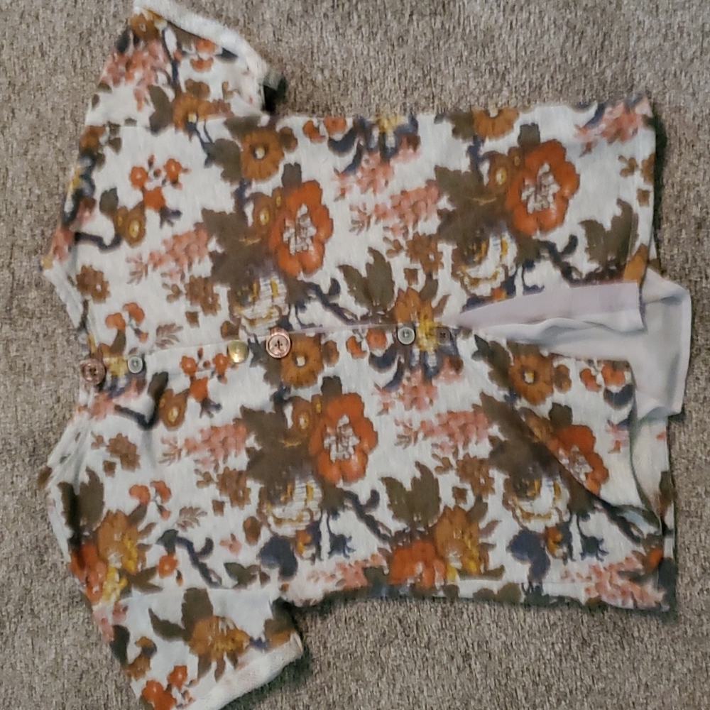 Rare Anthropologie Saturday Sunday Terry Short Sleeve Top with Cute Back Medium - Picture 6 of 9